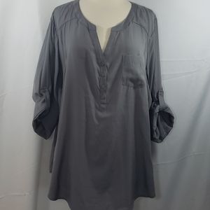 Torrid Solid Grey Blouse